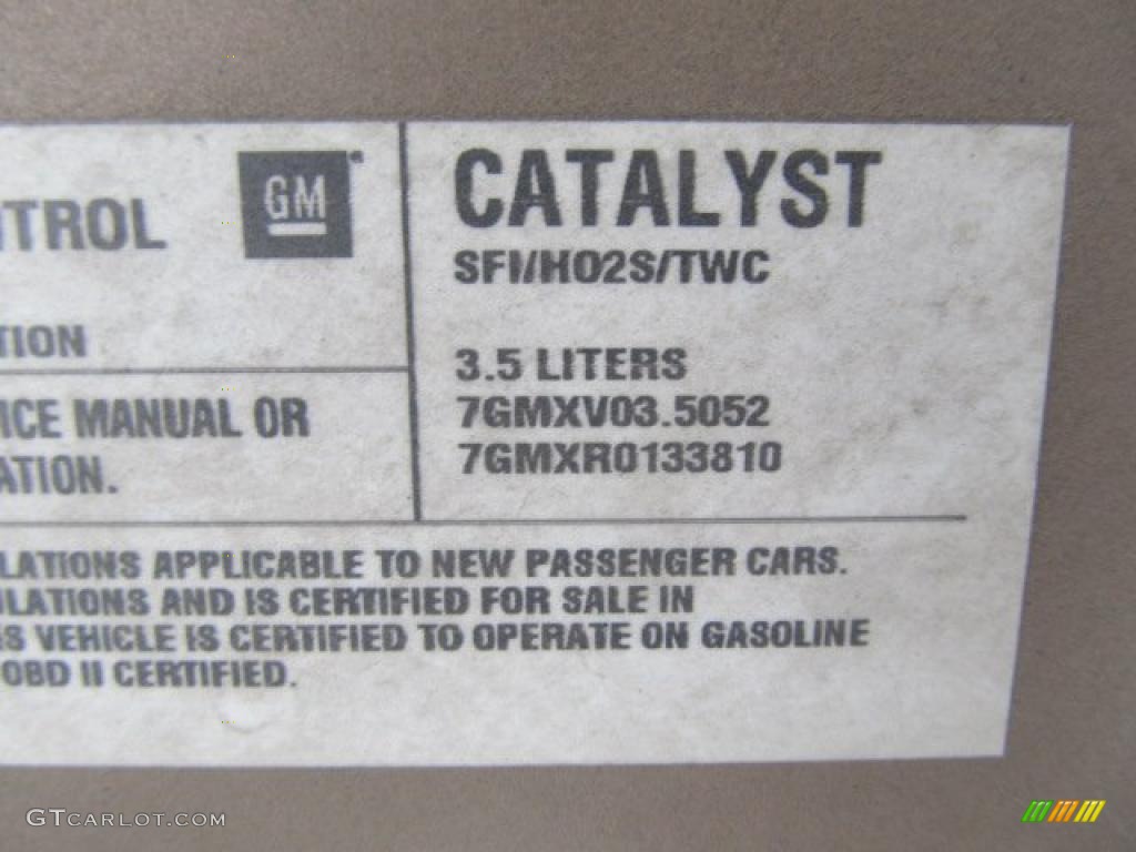 2007 Chevrolet Impala LT Info Tag Photo #46278222
