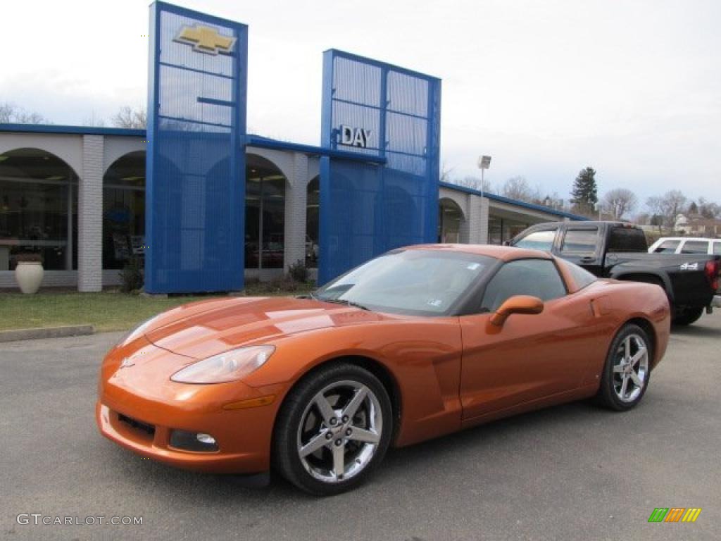 2007 Corvette Coupe - Atomic Orange Metallic / Ebony photo #1