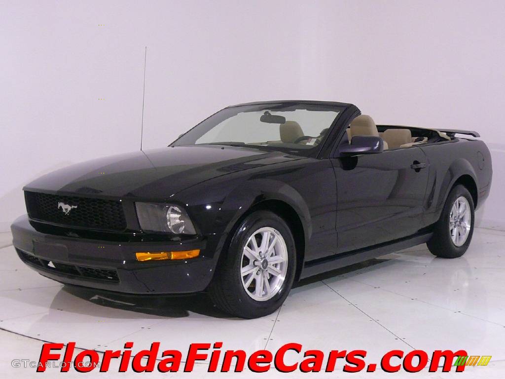 2006 Mustang V6 Premium Convertible - Black / Light Parchment photo #1