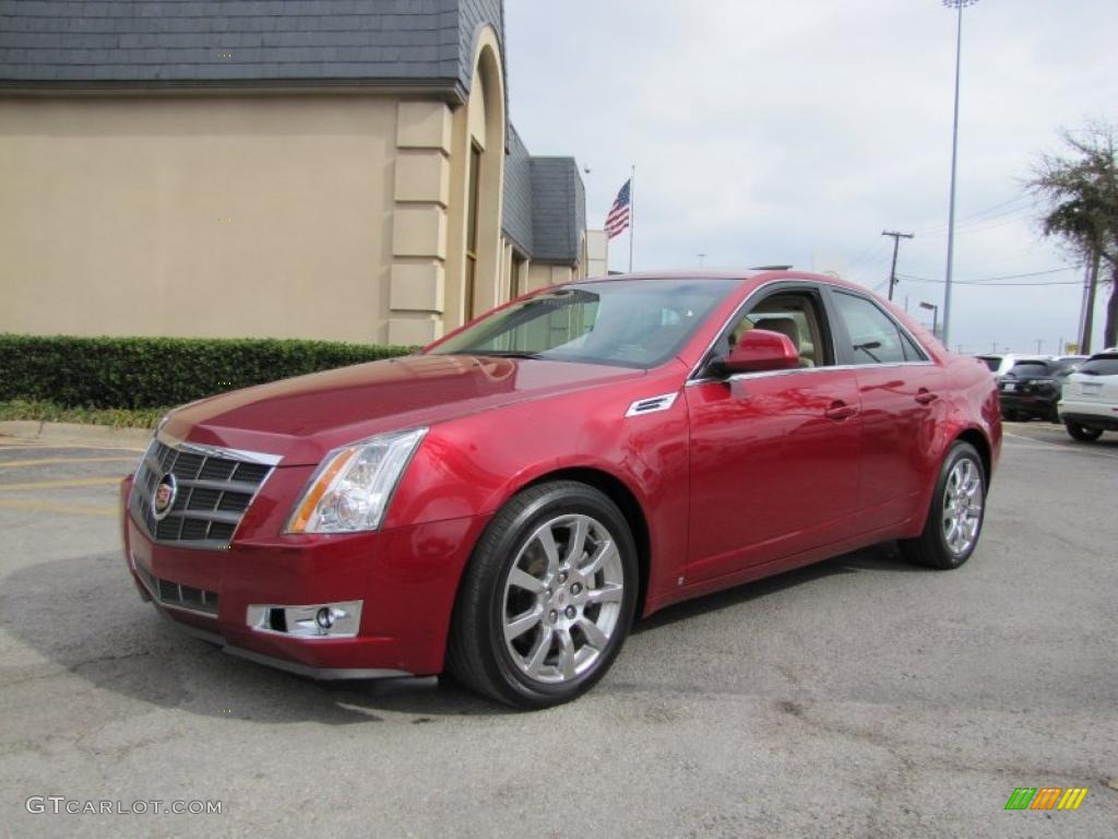 Crystal Red 2008 Cadillac CTS Sedan Exterior Photo #46283733