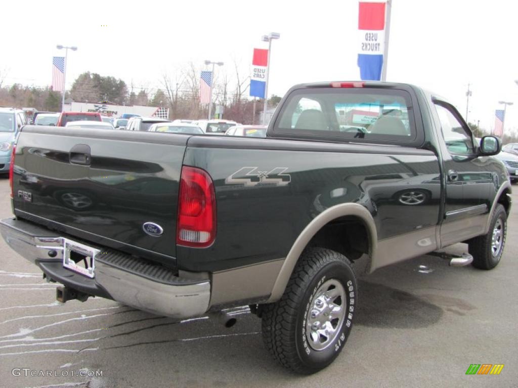 2001 F150 XLT Regular Cab 4x4 - Dark Highland Green Metallic / Medium Parchment photo #2