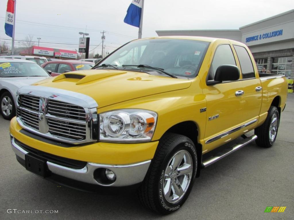 2008 Ram 1500 Big Horn Edition Quad Cab 4x4 - Detonator Yellow / Medium Slate Gray photo #1