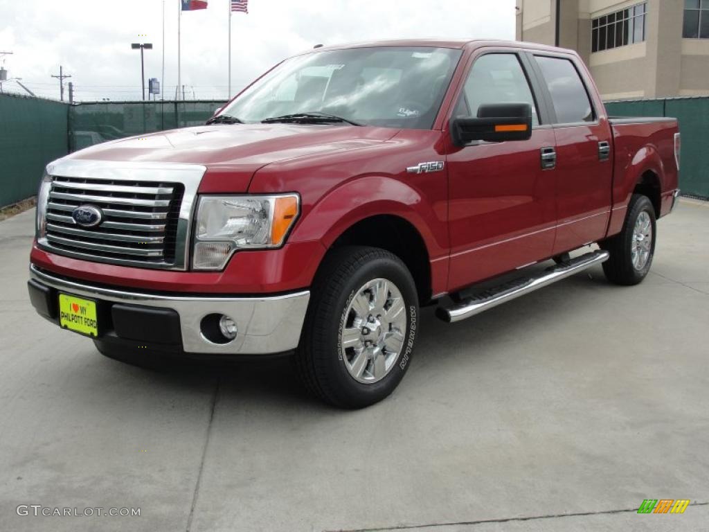 2011 F150 XLT SuperCrew - Red Candy Metallic / Pale Adobe photo #7