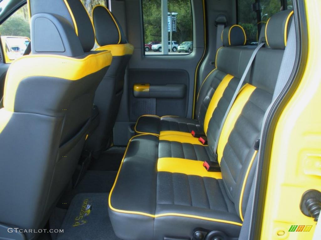 Black/Yellow Interior 2005 Ford F150 Boss 5.4 SuperCab 4x4 Photo #46287724