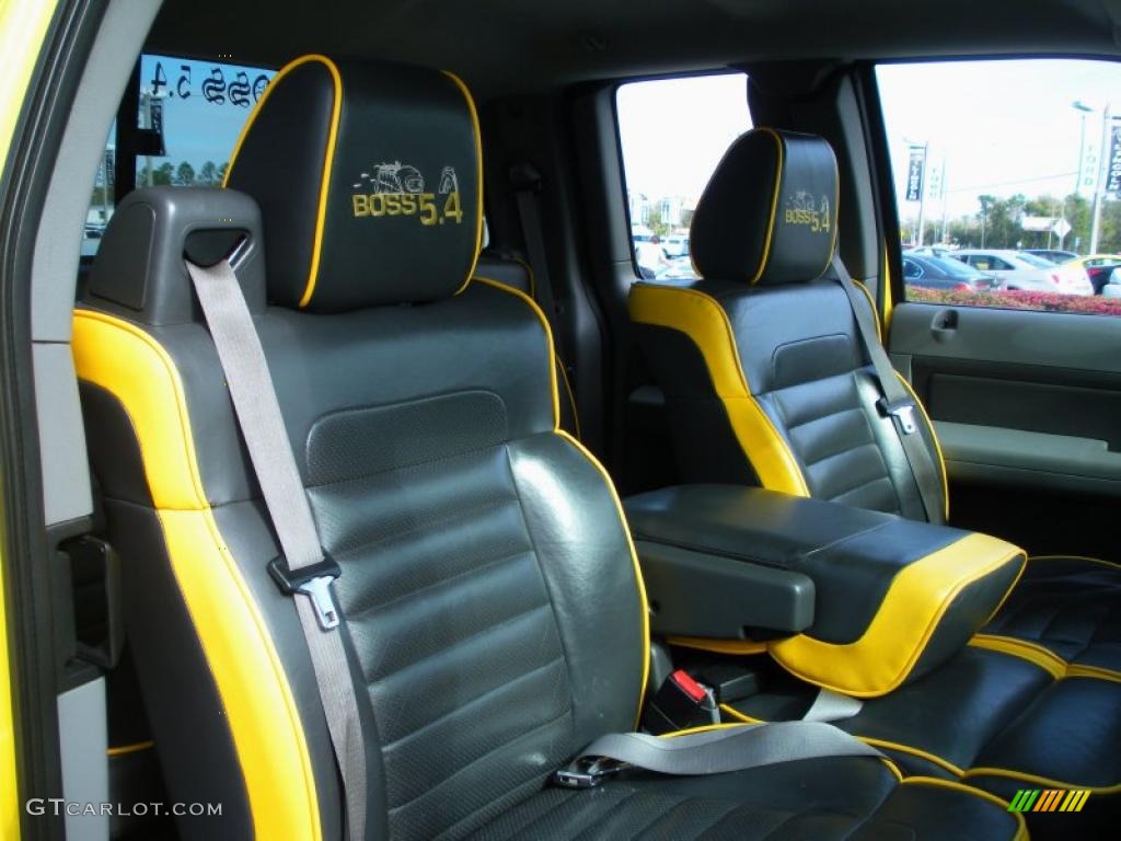 Black/Yellow Interior 2005 Ford F150 Boss 5.4 SuperCab 4x4 Photo #46287739