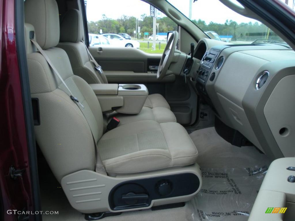 2004 F150 XLT SuperCab - Dark Toreador Red Metallic / Tan photo #16