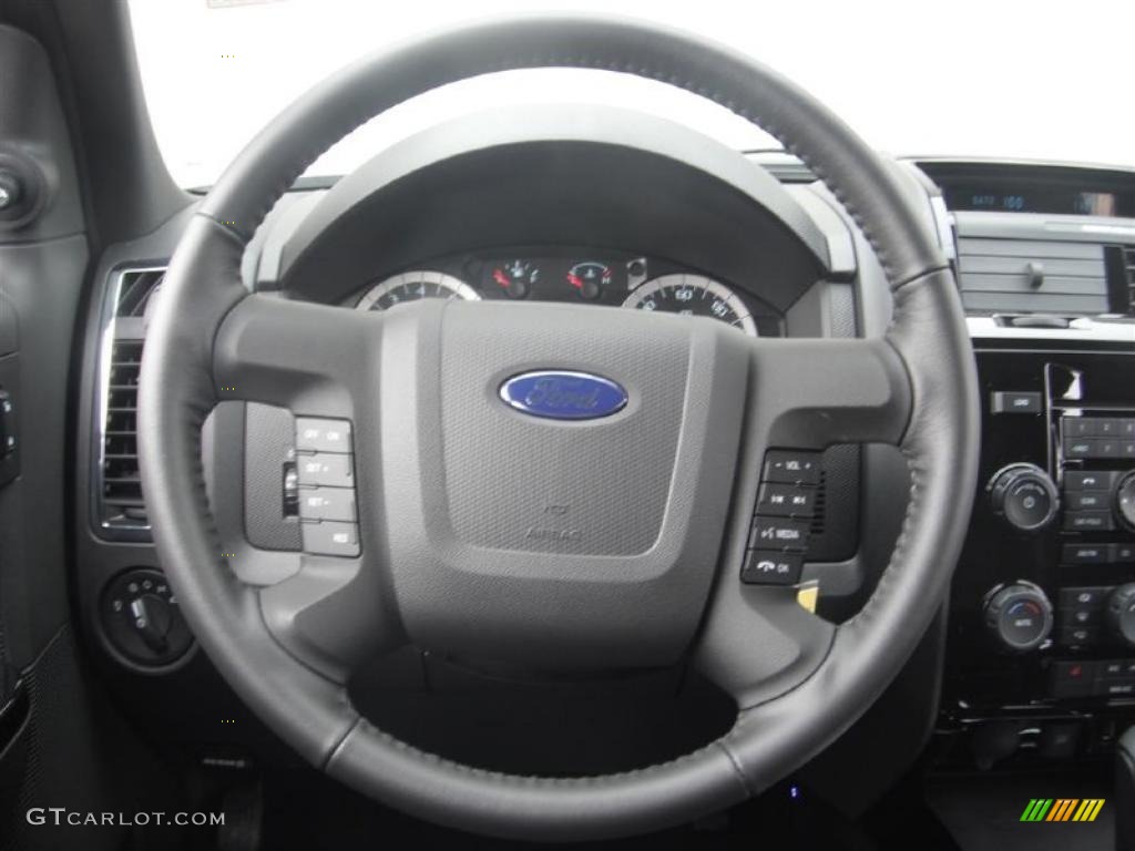 2011 Ford Escape Limited Charcoal Black Steering Wheel Photo #46291201