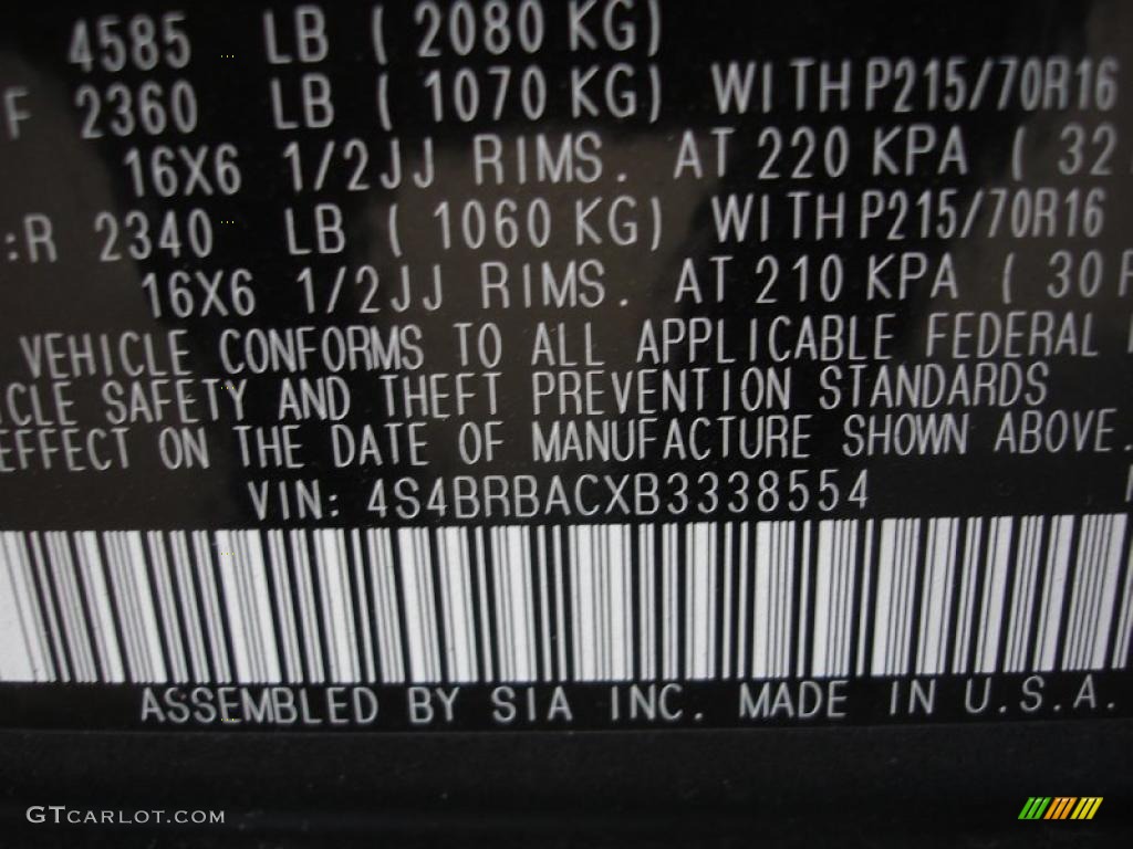 2011 Outback 2.5i Wagon - Graphite Gray Metallic / Off Black photo #15