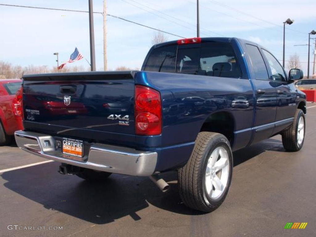 2007 Ram 1500 Big Horn Edition Quad Cab 4x4 - Patriot Blue Pearl / Medium Slate Gray photo #3