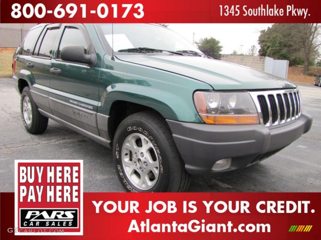 1999 Grand Cherokee Laredo 4x4 - Everglade Green Pearl / Taupe photo #4