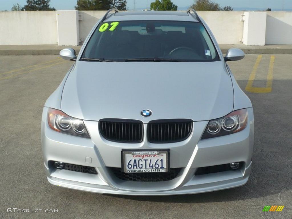 2007 3 Series 328i Wagon - Titanium Silver Metallic / Black photo #2