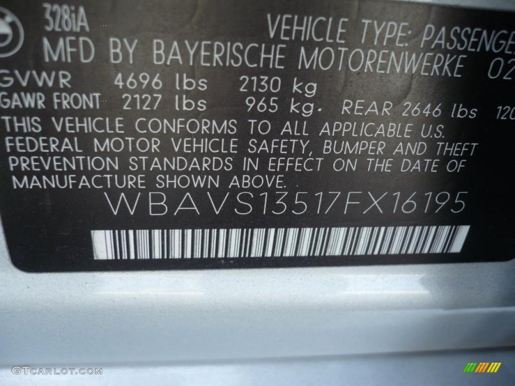 2007 BMW 3 Series 328i Wagon Info Tag Photo #46301836