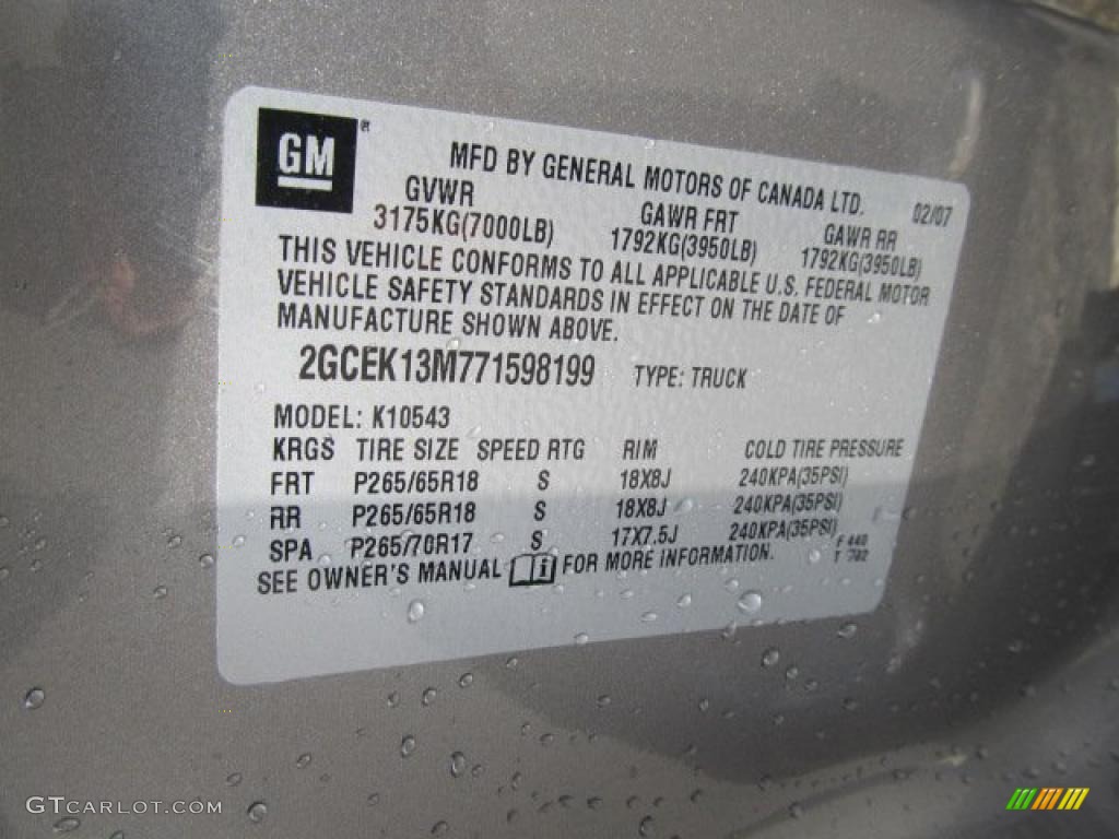 2007 Silverado 1500 LT Z71 Crew Cab 4x4 - Graystone Metallic / Ebony Black photo #25