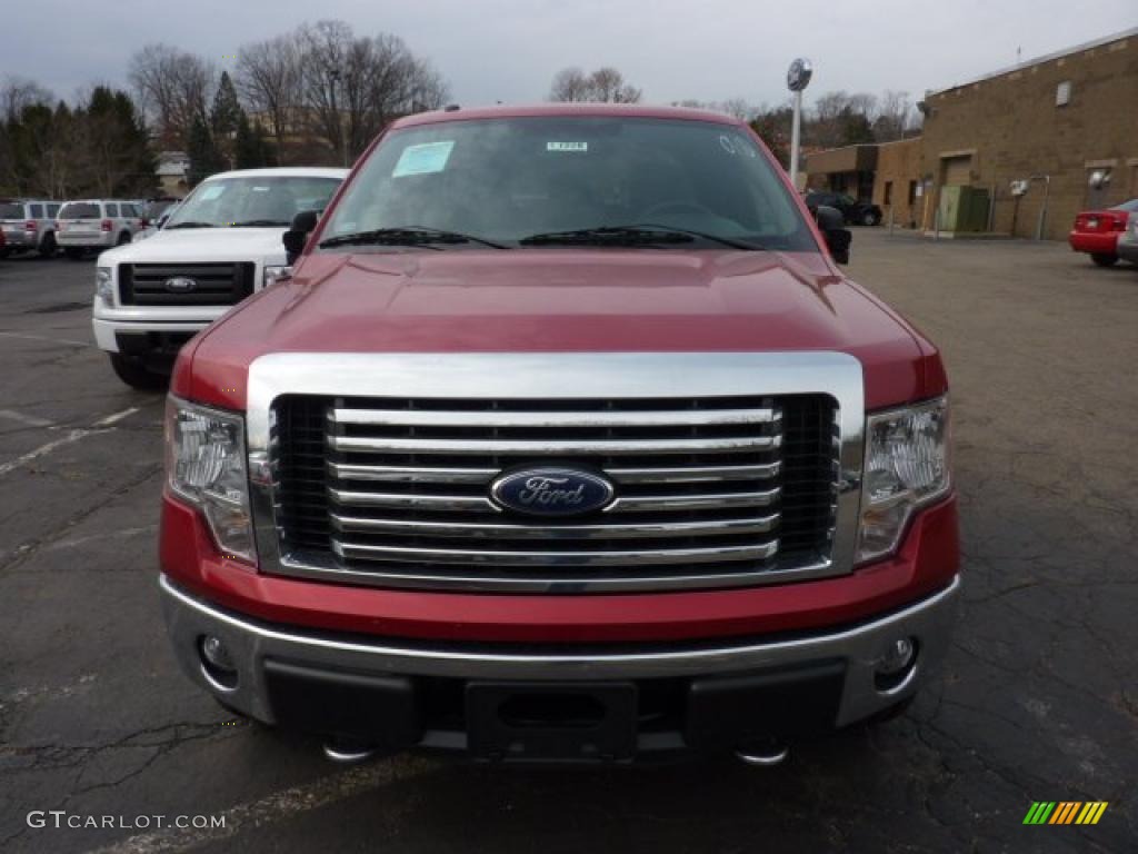 2011 F150 XLT SuperCab 4x4 - Red Candy Metallic / Steel Gray photo #6