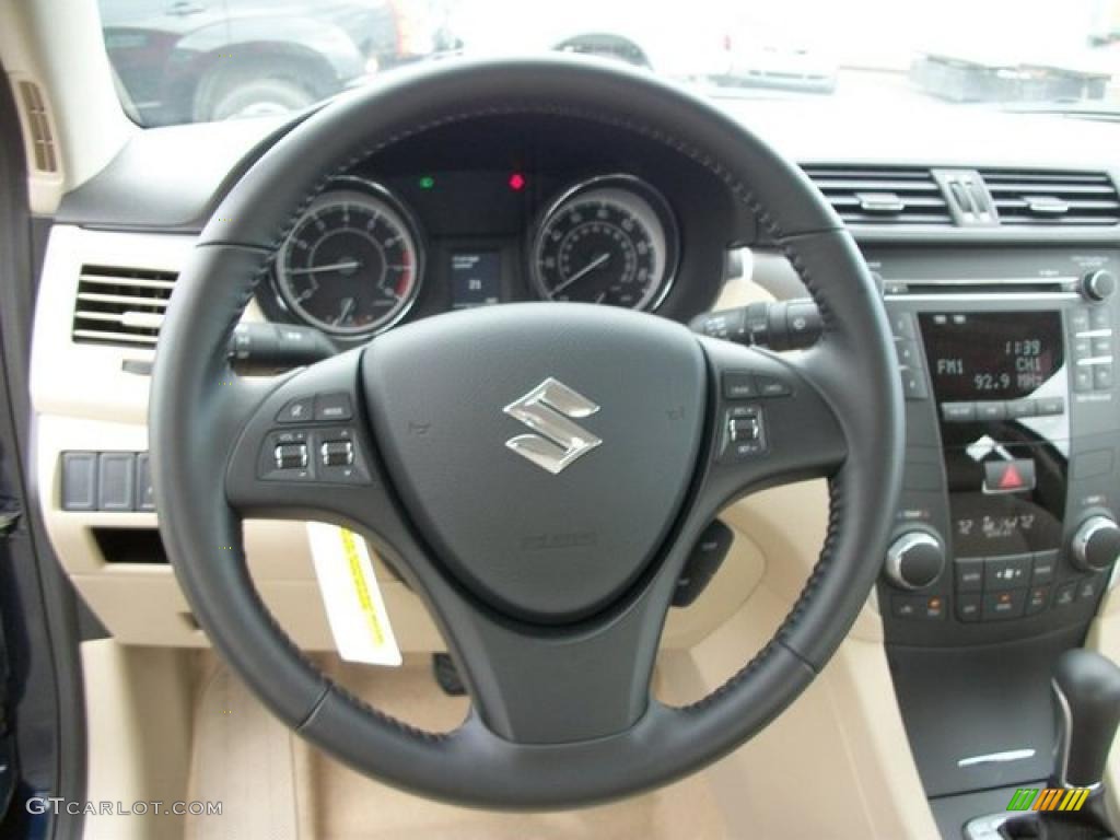 2010 Suzuki Kizashi SE AWD Beige Steering Wheel Photo #46304266