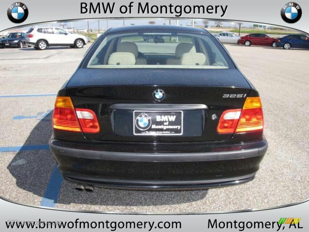 2001 3 Series 325i Sedan - Jet Black / Beige photo #5