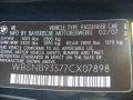 2007 BMW M5 Sedan Info Tag