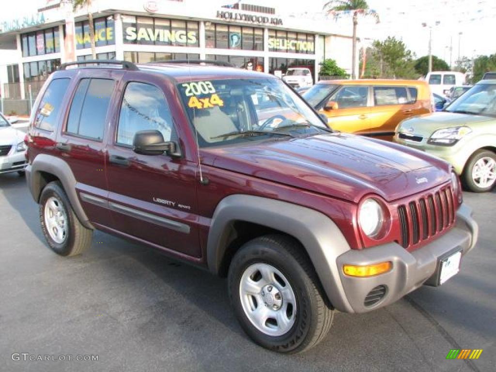 2003 Dark Garnet Red Pearl Jeep Liberty Sport 4x4 #46244797 | GTCarLot.com  - Car Color Galleries