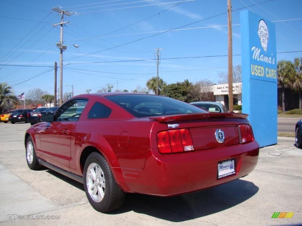 2007 Mustang V6 Deluxe Coupe - Redfire Metallic / Dark Charcoal photo #6