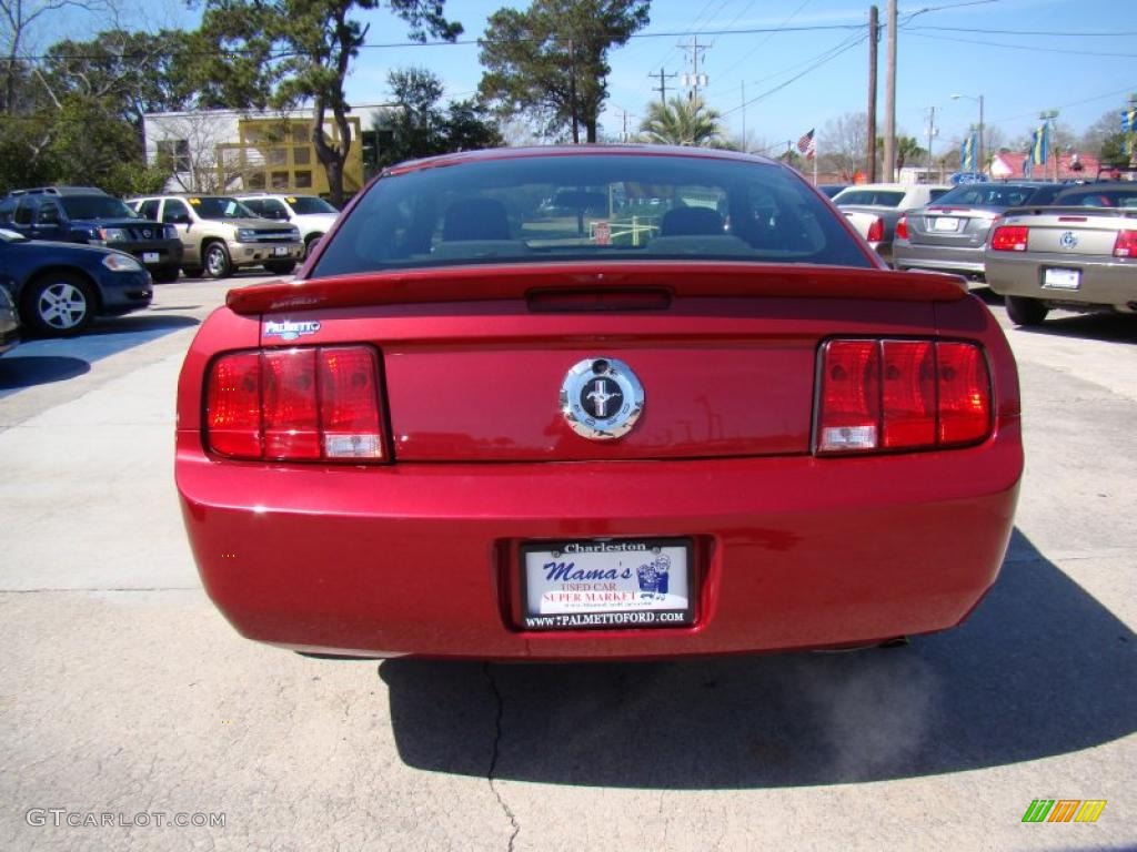 2007 Mustang V6 Deluxe Coupe - Redfire Metallic / Dark Charcoal photo #7