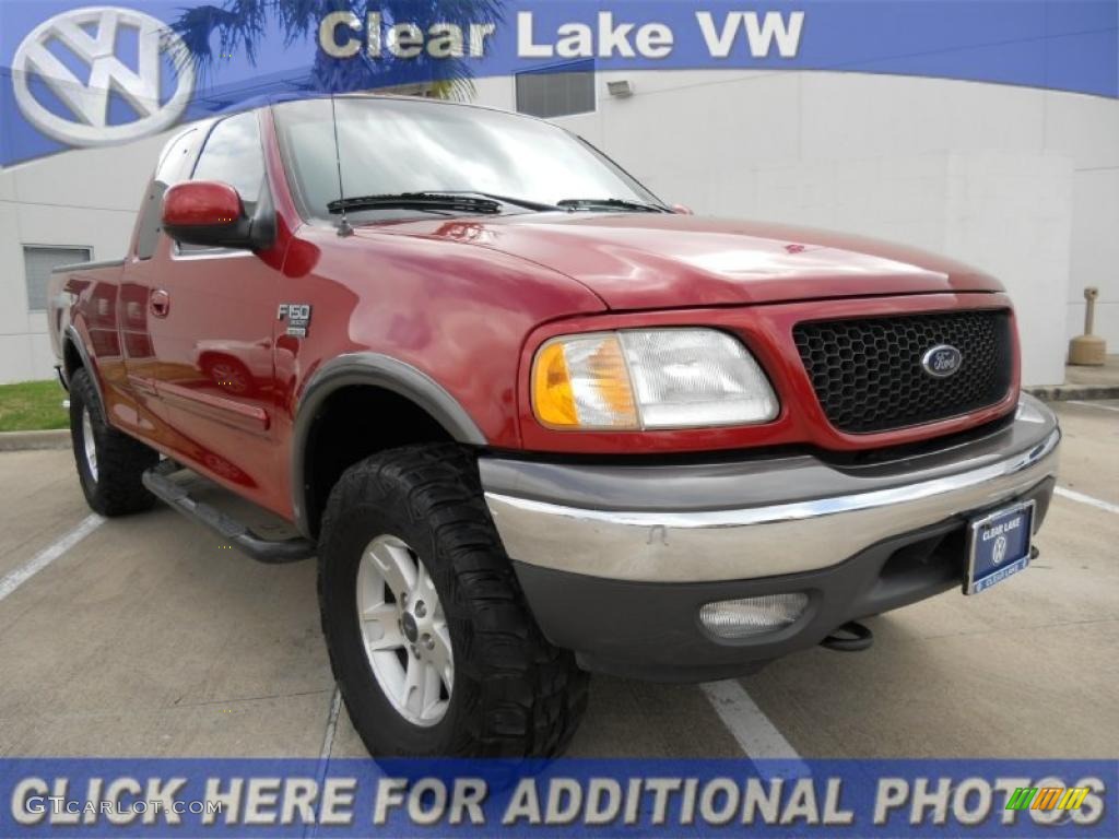 2002 F150 XLT SuperCab 4x4 - Toreador Red Metallic / Medium Graphite photo #1