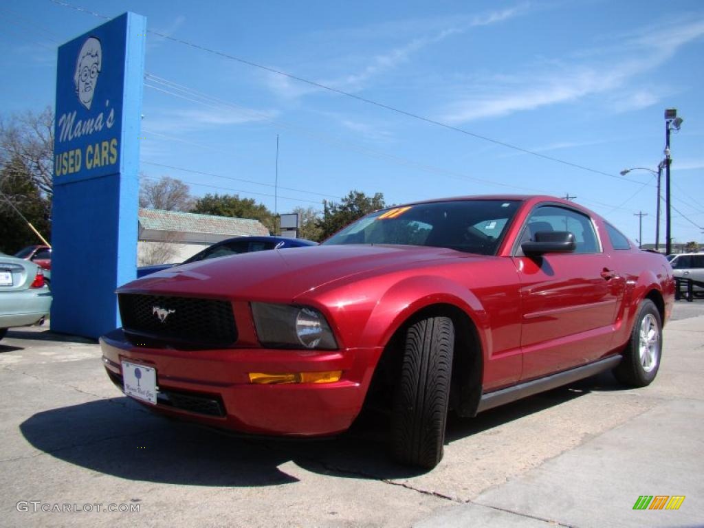 2007 Mustang V6 Deluxe Coupe - Redfire Metallic / Dark Charcoal photo #26