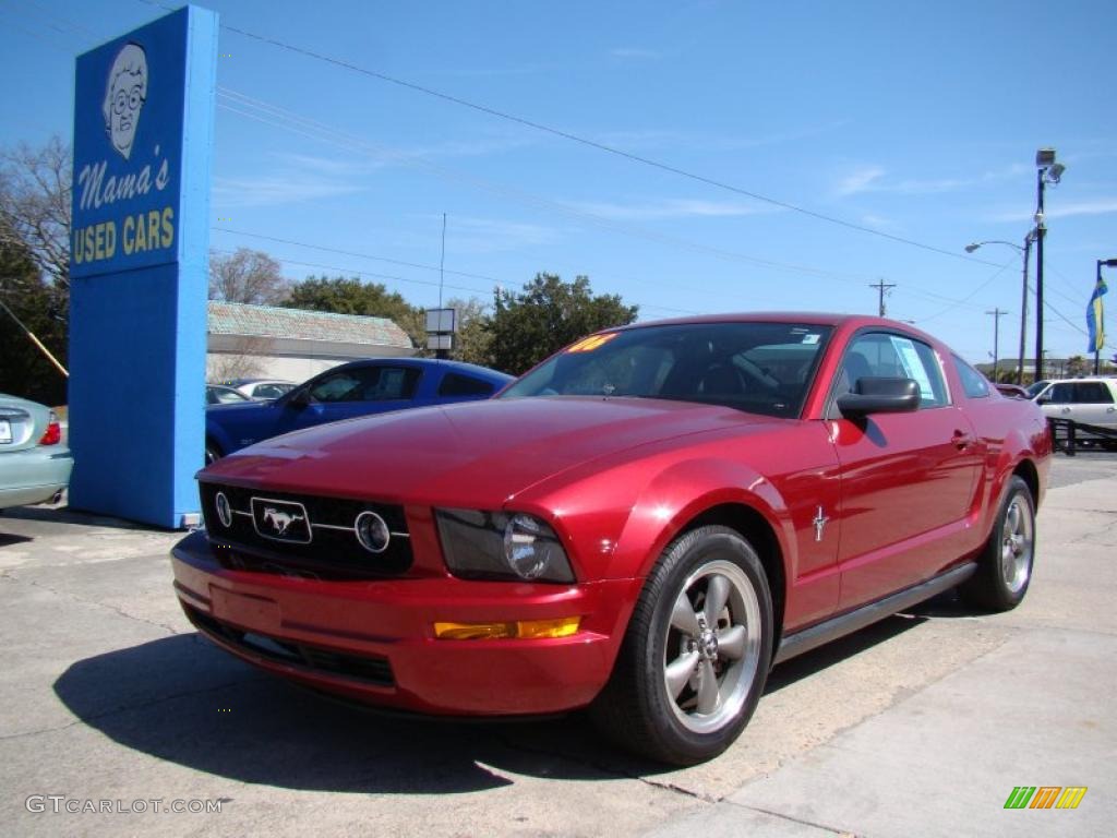 2006 Mustang V6 Premium Coupe - Redfire Metallic / Dark Charcoal photo #4