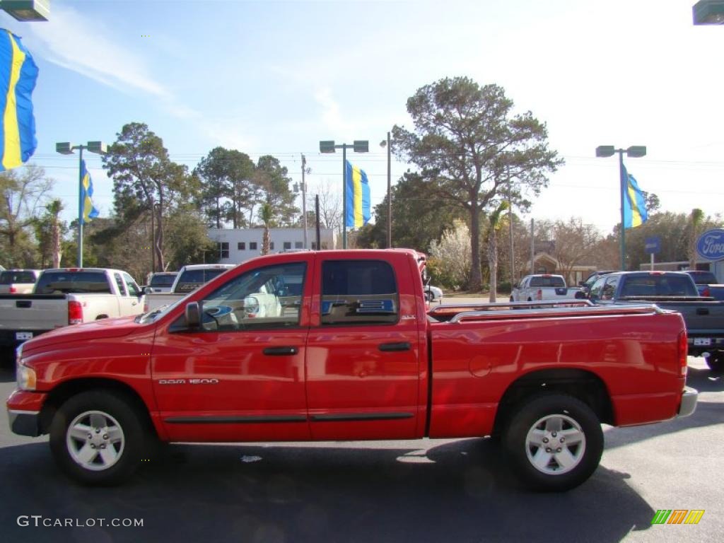 2002 Ram 1500 SLT Quad Cab - Flame Red / Taupe photo #5