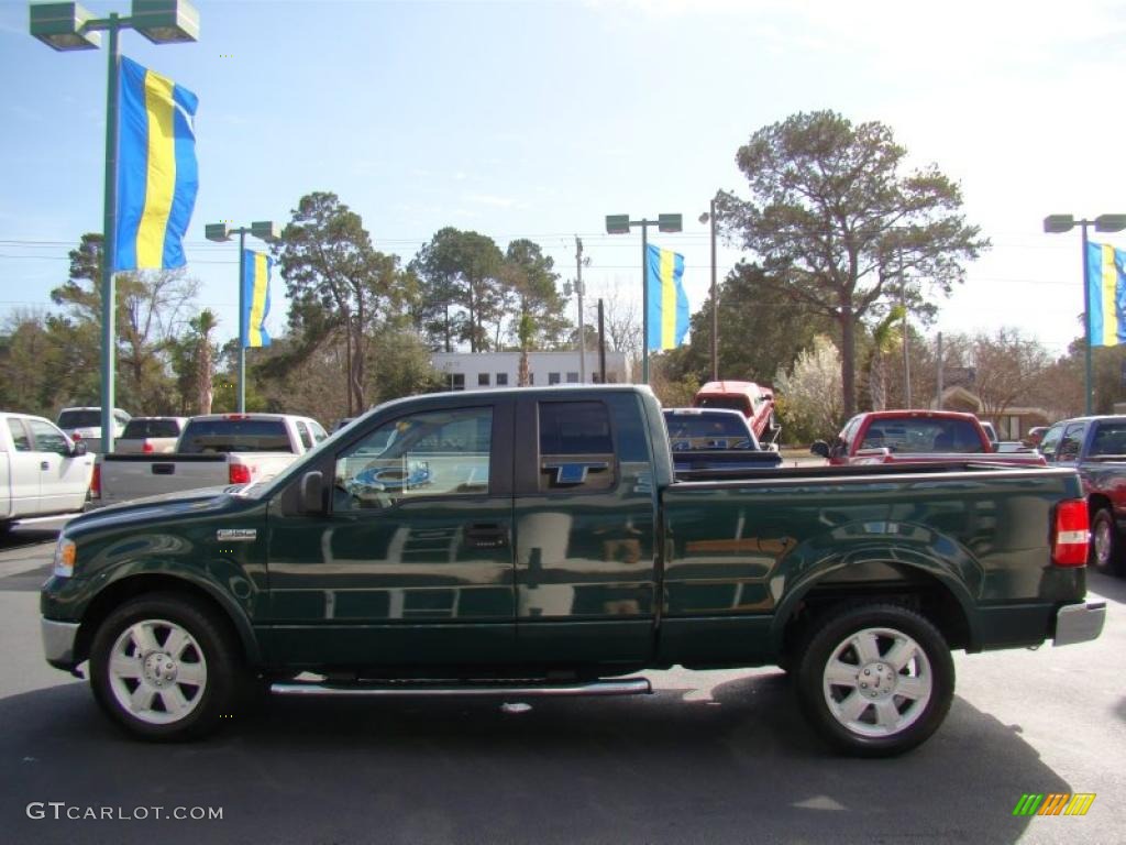 2007 F150 Lariat SuperCab - Forest Green Metallic / Tan photo #5