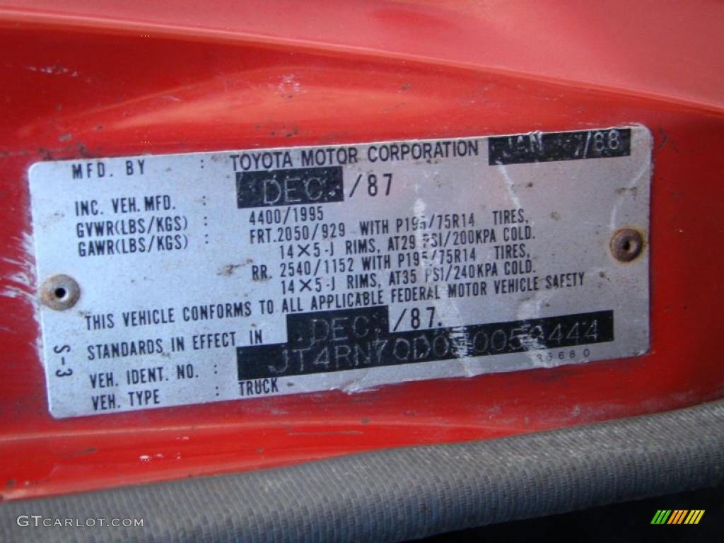 1988 Pickup Deluxe Extended Cab - Red / Gray photo #20