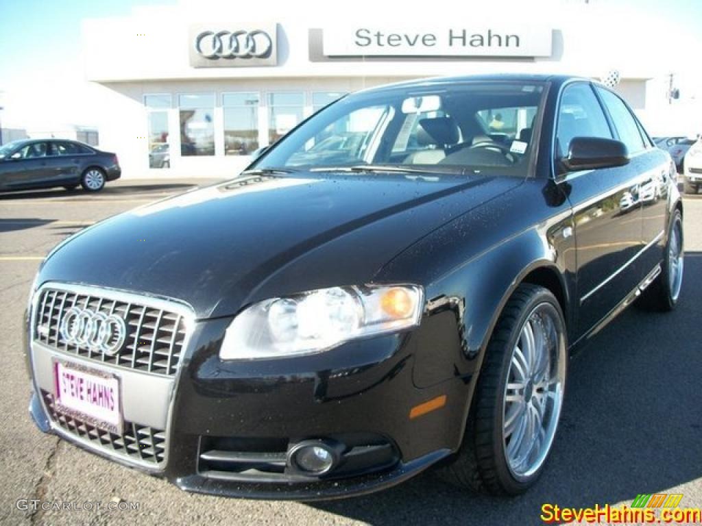 2008 A4 2.0T S-Line Sedan - Brilliant Black / Black photo #1