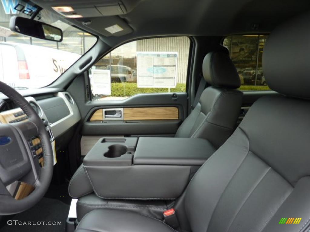 Black Interior 2011 Ford F150 Lariat SuperCrew 4x4 Photo #46313315