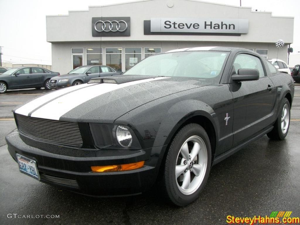 2008 Mustang V6 Deluxe Coupe - Black / Medium Parchment photo #1