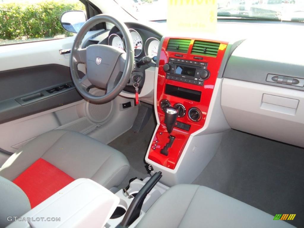 2007 Dodge Caliber R/T AWD Pastel Slate Gray/Red Dashboard Photo #46319193