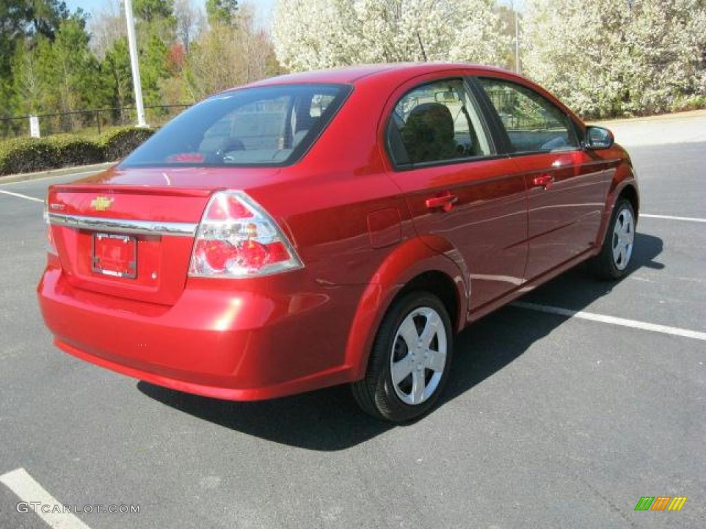 2011 Aveo LT Sedan - Sport Red / Charcoal photo #2