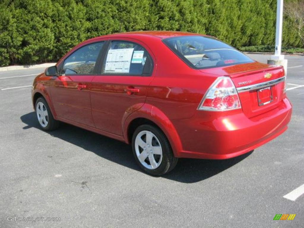 2011 Aveo LT Sedan - Sport Red / Charcoal photo #3