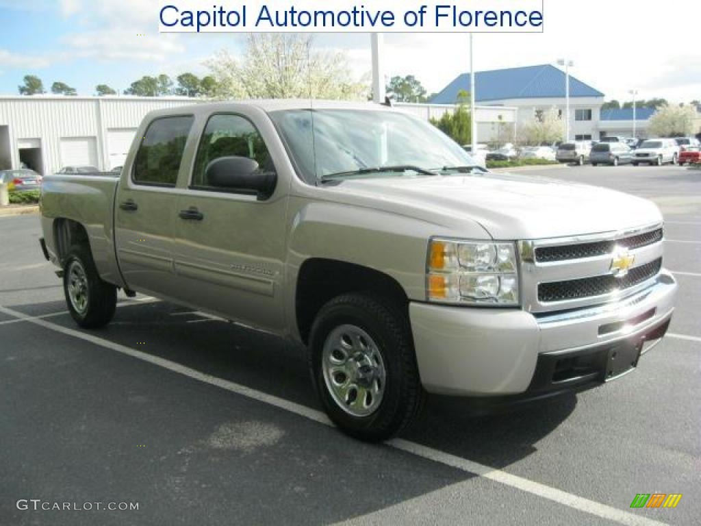 2009 Silverado 1500 LS Crew Cab - Silver Birch Metallic / Dark Titanium photo #1