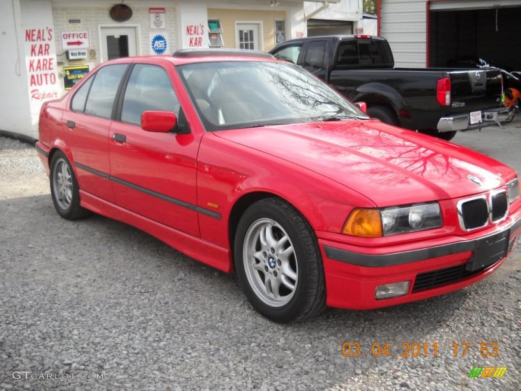 1997 3 Series 328i Sedan - Bright Red / Sand photo #4