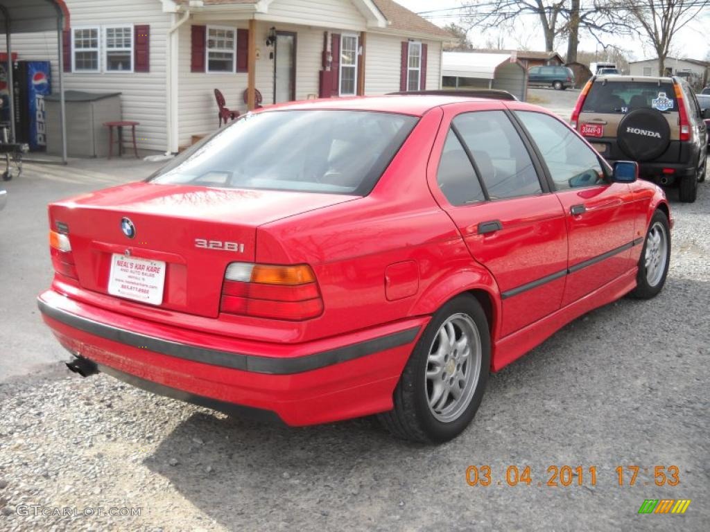 1997 3 Series 328i Sedan - Bright Red / Sand photo #7
