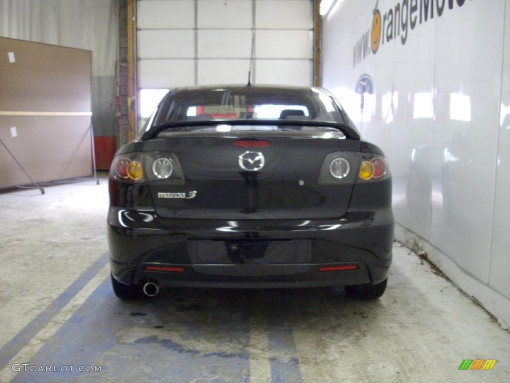 2005 MAZDA3 s Sedan - Black Mica / Black/Red photo #5