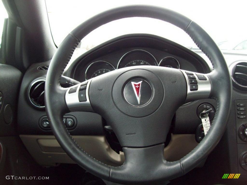 2008 Pontiac G6 GT Convertible Light Taupe Steering Wheel Photo #46321542