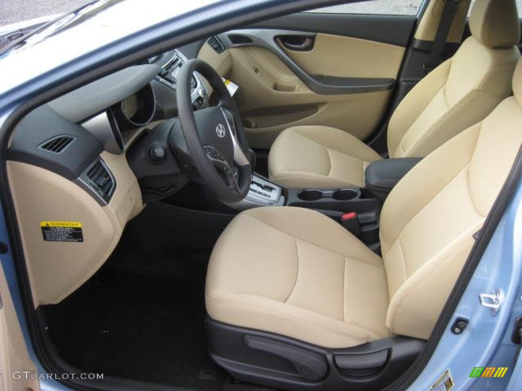 2011 Elantra GLS - Blue Sky Metallic / Beige photo #12