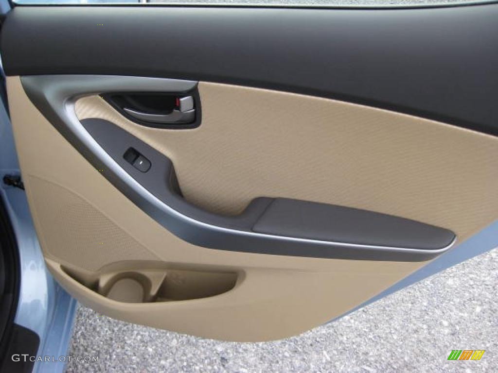 2011 Elantra GLS - Blue Sky Metallic / Beige photo #23