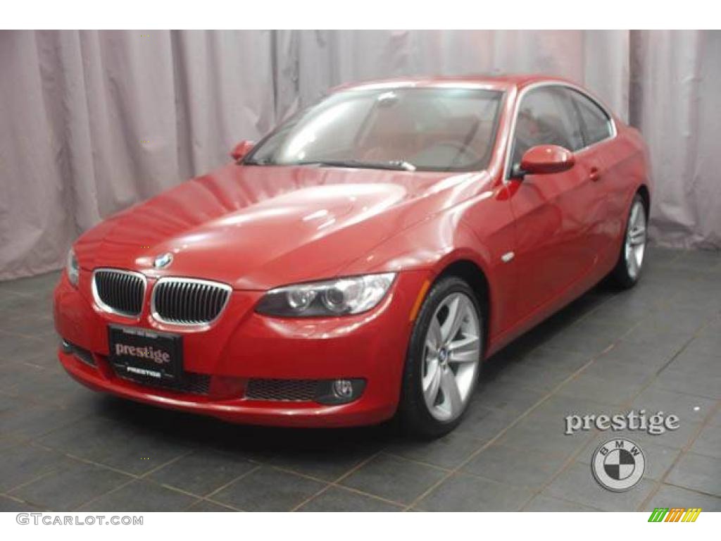 2008 3 Series 335xi Coupe - Crimson Red / Coral Red/Black photo #1