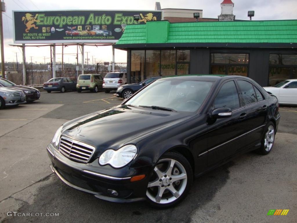 2007 C 230 Sport - Diamond Black Metallic / Black photo #1