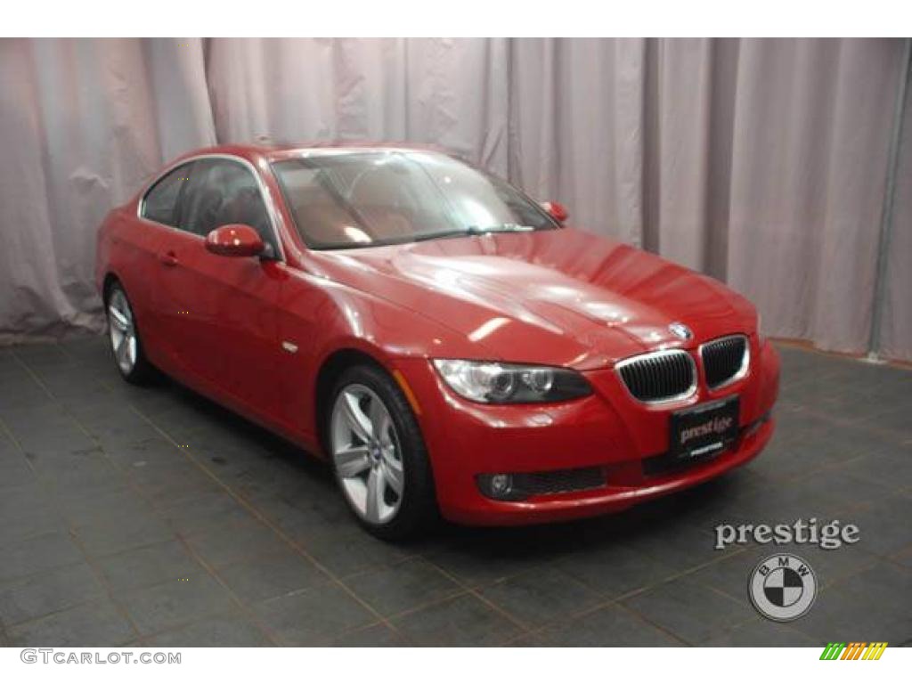 2008 3 Series 335xi Coupe - Crimson Red / Coral Red/Black photo #7