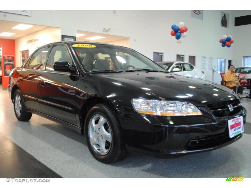 1998 Accord EX Sedan - Flamenco Black Pearl / Gray photo #8