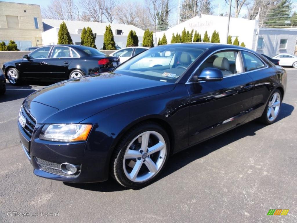 2008 A5 3.2 quattro Coupe - Deep Sea Blue Pearl Effect / Light Grey photo #2