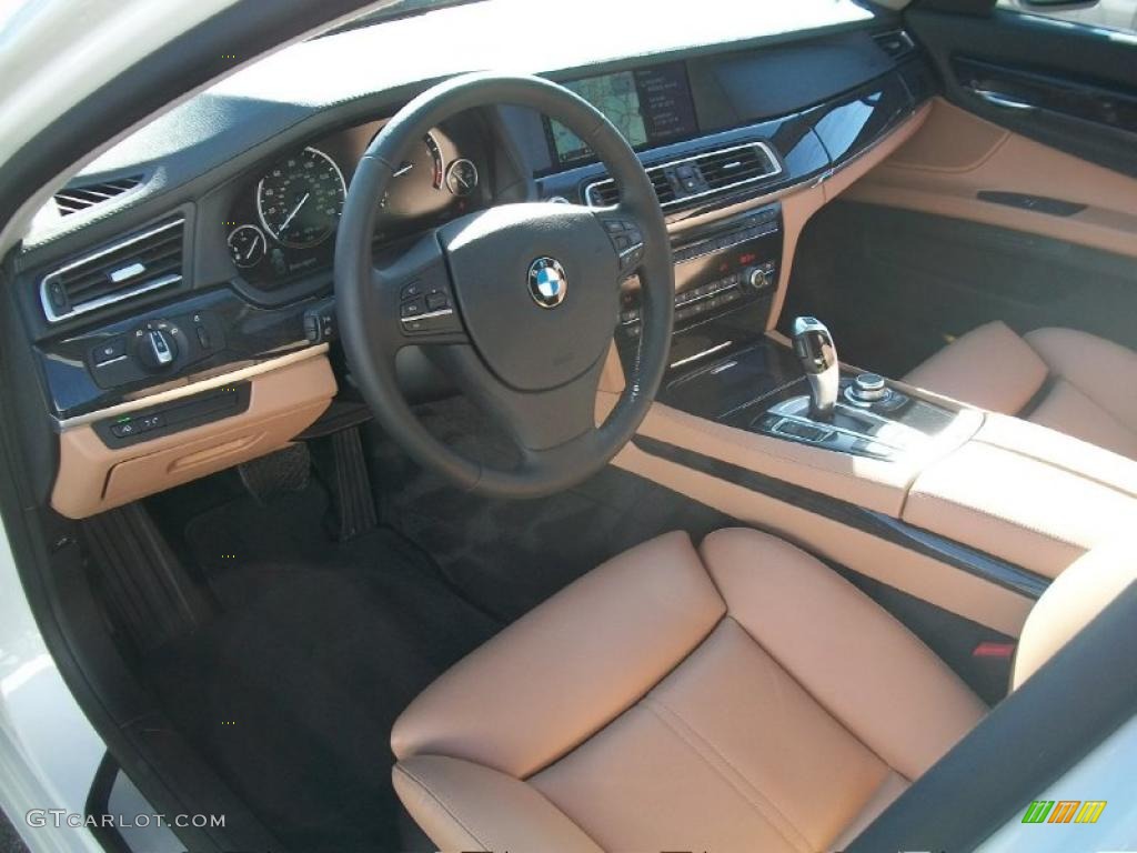 Saddle/Black Nappa Leather Interior 2011 BMW 7 Series 750Li xDrive Sedan Photo #46335138
