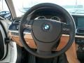 Saddle/Black Nappa Leather 2011 BMW 7 Series 750Li xDrive Sedan Steering Wheel